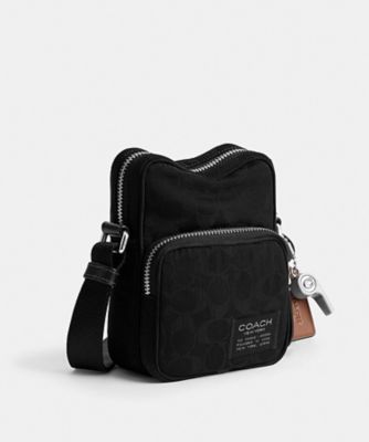 【1回のみ使用・極美品】✨COACH クロスボディ シグネチャー 保存袋付 ロック クロスボディ バッグ・シグネチャー ナイロン ジャカード